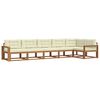 vidaXL Outdoor-Sofagarnitur mit Kissen 6 pcs Natur und Creme