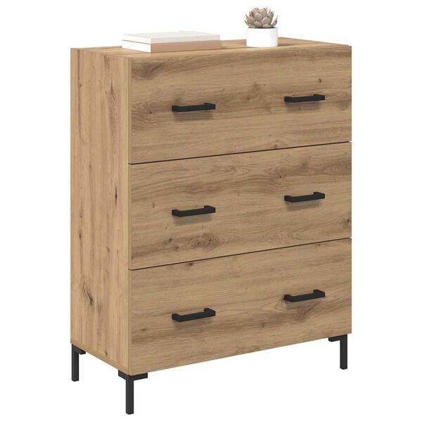vidaXL Sideboard Artisan-Eiche 69,5 x 34 x 90 cm Verbundholz und Eisen