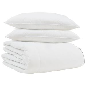 vidaXL Winterbettdecke mit Kissen 3 pcs Wei&szlig; Daunenfeder