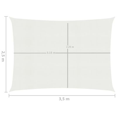 vidaXL Sonnensegel 160 g/m² Weiß 2,5x3,5 m HDPE