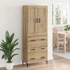 vidaXL Highboard mit Schubladen 2 pcs Artisan-Eiche Holzwerkstoff