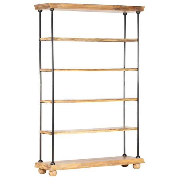 vidaXL B&uuml;cherregal 5 F&auml;cher 120x35x180 cm Massivholz Mango und Stahl