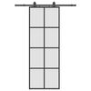 vidaXL Schiebet&uuml;r mit Beschlag Schwarz 76x205 cm ESG-Glas