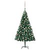 vidaXL K&uuml;nstlicher Weihnachtsbaum mit Beleuchtung & Kugeln Gr&uuml;n 120 cm