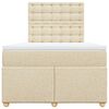 vidaXL Boxspringbett mit Matratze Creme 120x190 cm Stoff