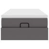 vidaXL Ottoman-Bett mit Matratze Grau 90x200 cm Kunstleder