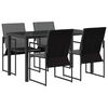 vidaXL Garten Essgruppe 5 pcs Schwarz und Anthrazit 140 x 70 x 73 cm