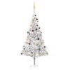vidaXL K&uuml;nstlicher Weihnachtsbaum Beleuchtung & Kugeln Silber 240 cm