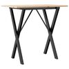 vidaXL Esstisch X-Gestell 80x50x75 cm Massivholz Kiefer und Stahl