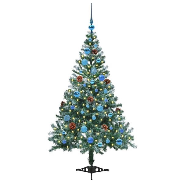 vidaXL K&uuml;nstlicher Weihnachtsbaum Gr&uuml;n 150 cm PVC und Stahl
