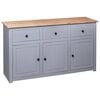 vidaXL Sideboard Grau 135x40x80 cm Kiefernholz Panama