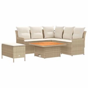 vidaXL M&ouml;belsets 5 stk. Beige und Creme PE-Rattan
