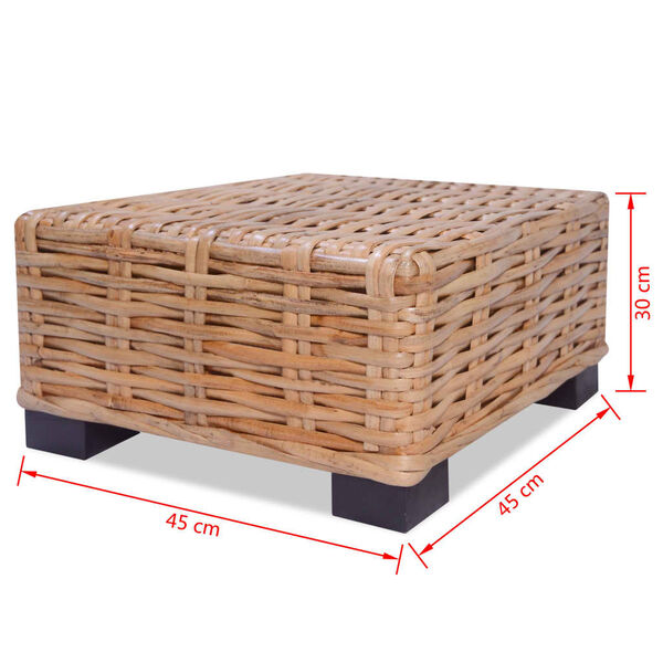 vidaXL Couchtisch Nat&uuml;rliches Rattan 45x45x30 cm