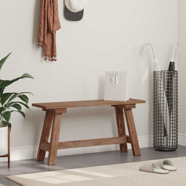 vidaXL Bank Natur 92 x 23,5 x 45,5 cm Massivholz Mahagoni