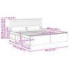 vidaXL Bettrahmen Graues Sonoma 180 x 200 cm Massives Kiefernholz