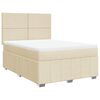 vidaXL Boxspringbett mit Matratze Creme 140x200 cm Stoff
