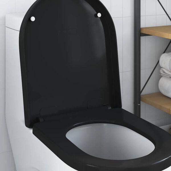 vidaXL Toilettensitz Schwarz 48 x 36,5 x 4,5 cm Polypropylen