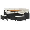 vidaXL Gartensofa-set mit Kissen 8 pcs Schwarz Poly-Rattan