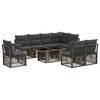 vidaXL Gartensofa-set 9 stk. Grau und Dunkelgrau Poly-Rattan