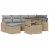 vidaXL Gartensofa-set 7 stk. Beige und Hellgrau Poly-Rattan