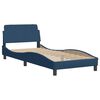 vidaXL Bett mit Matratze "Hvar" Blau 90x190 cm Stoff