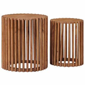 vidaXL Beistelltisch-Set mit Speicher mit T&uuml;r Braun 40 x 40 x 45 cm