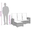 vidaXL Gartensofa mit Liegefunktion Kissen L-Form Braun Poly Rattan