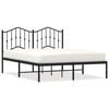 vidaXL Bettgestell mit Kopfteil Metall Schwarz 135x190 cm
