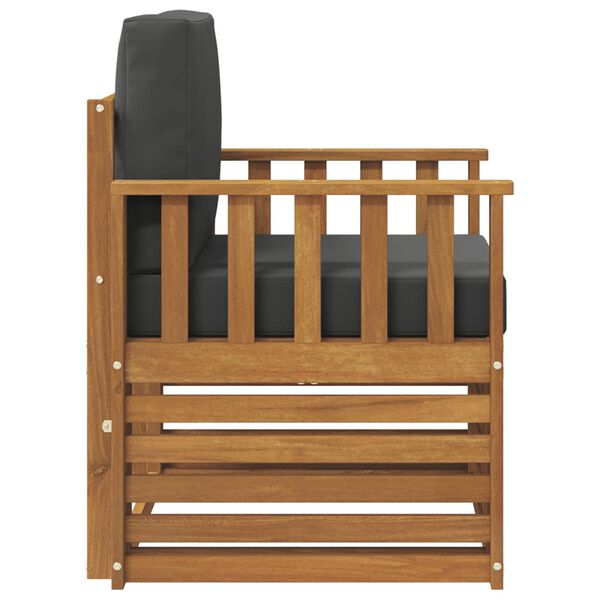 vidaXL Outdoor-Sofagarnitur Massives Akazienholz und Polyester Natur