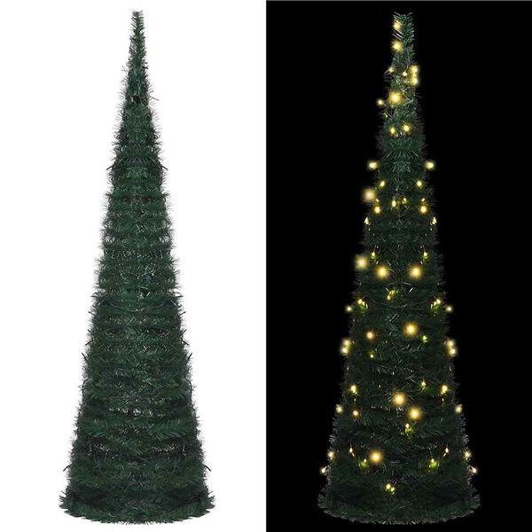 vidaXL Künstlicher Pop-Up-Weihnachtsbaum mit Beleuchtung Grün 150 cm