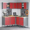 vidaXL Werkzeugschrank-Set 6 pcs Rot Pulverbeschichteter Stahl