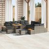 vidaXL Gartensofa-set mit Kissen mit Speicher 13 pcs Grau Poly Rattan