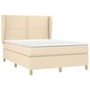 vidaXL Boxspringbett mit Matratze Creme 140x200 cm Stoff