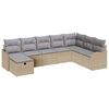 vidaXL Garten-Sofa-Set mit Kissen mit Speicher 8 pcs Beige Poly Rattan