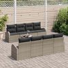 vidaXL Gartensofa-set mit Speicher mit Kissen 9 pcs Grau Poly-Rattan