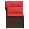 vidaXL Garten-Ecksofa mit Kissen Braun Poly Rattan