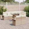 vidaXL Gartensofa-set mit Kissen 9 pcs Beige Poly-Rattan