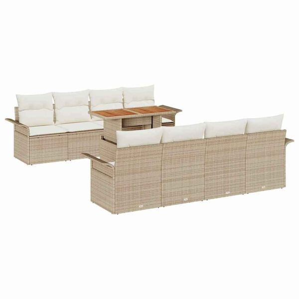 vidaXL Garten-Sofa-Set mit Kissen 7 pcs Beige und Creme