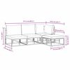 vidaXL Garten-Sofa-Set mit Kissen 4 pcs Schwarz Aluminium