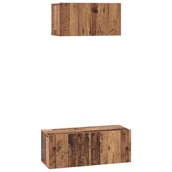 vidaXL TV-Schrankset Wandmontiert 2 pcs Altholz Holzwerkstoff