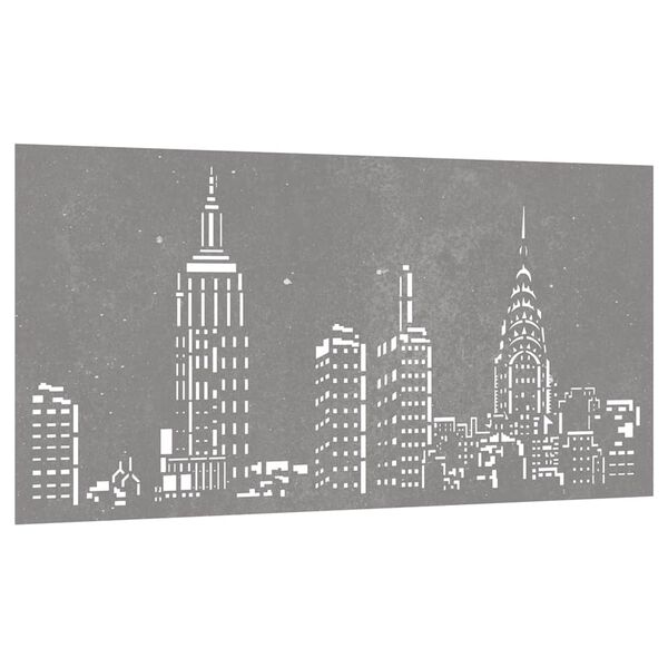 vidaXL Garten-Wanddeko 105x55 cm Cortenstahl Skyline-Design