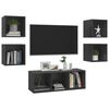 vidaXL 5-tlg. TV-Schrank-Set Grau Holzwerkstoff
