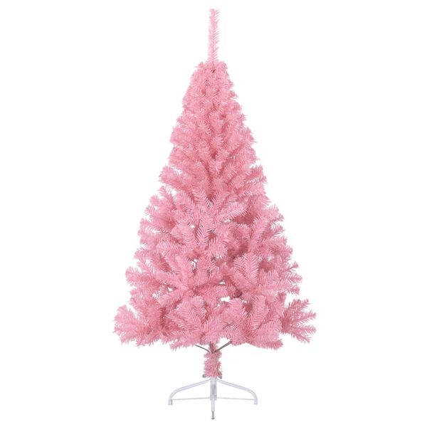 vidaXL K&uuml;nstlicher Halb-Weihnachtsbaum mit St&auml;nder Rosa 150 cm PVC