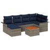 vidaXL Gartensofa-set 7 pcs Grau und Marineblau Poly-Rattan