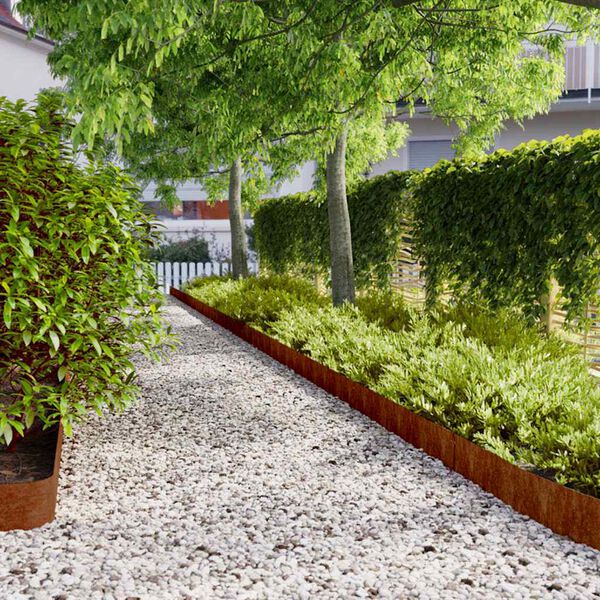 vidaXL Rasenkanten 10 Stk. 15x103 cm Flexibel Cortenstahl