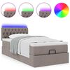 vidaXL Ottomane Bett mit Matratze & LEDs Taupe 90x200 cm Stoff