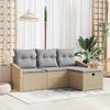 vidaXL Sofa Set mit Kissen mit Speicher 4 pcs Beige Poly-Rattan