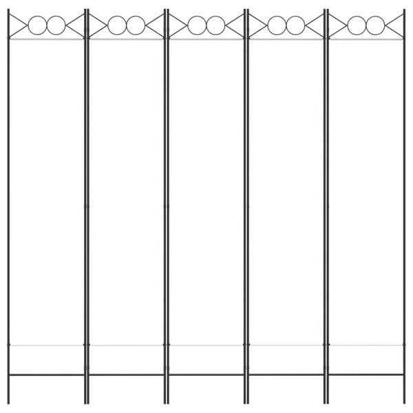 vidaXL 5-tlg. Paravent Weiß 200x200 cm Stoff