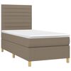 vidaXL Boxspringbett mit Matratze & LED Taupe 90x200 cm Stoff