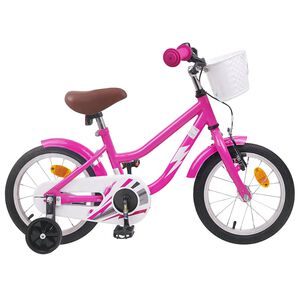 vidaXL Kinderfahrrad 12 Zoll f&uuml;r 2-4 Jahre alt Dunkelrosa